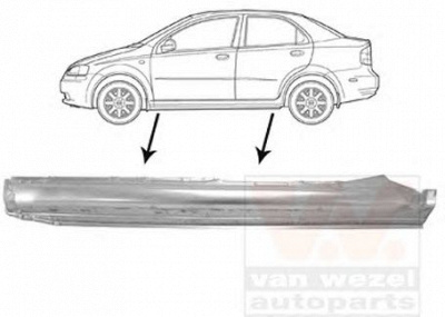 VAN WEZEL 0815103 -  ПОРОГ КУЗОВА CHEVROLET AVEO (05/2005-ON) ЛЕВ МОД 4